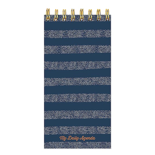 TF Publishing Blue Boho Stripe Undated Daily Agenda Notepad Planner